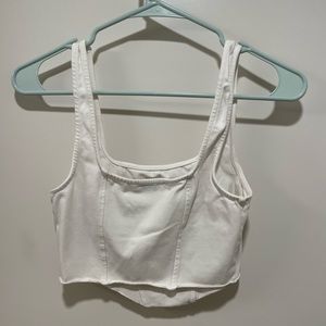 Pull&Bear Women's White Crop-top
